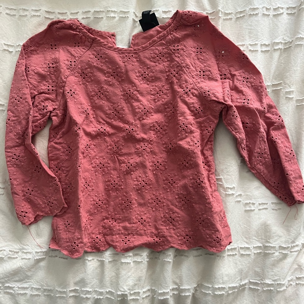 Toddler girl Eyelet Long-Sleeve Top